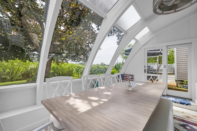 423 Whitfield St, Guilford, CT 06437 - unfurnished sunroom featuring vaulted ceiling