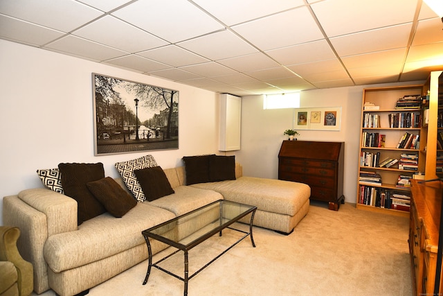 84 Parade Hill Rd Unit 84, New Canaan, CT 06840 - living room featuring a paneled ceiling and carpet