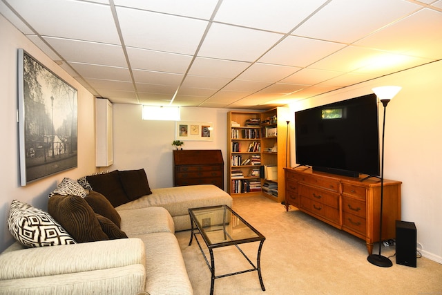 84 Parade Hill Rd Unit 84, New Canaan, CT 06840 - living room with light carpet and a drop ceiling