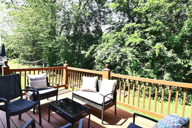84 Parade Hill Rd Unit 84, New Canaan, CT 06840 - deck featuring an outdoor hangout area