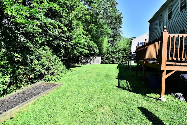 84 Parade Hill Rd Unit 84, New Canaan, CT 06840 - view of green lawn with a deck and a garden