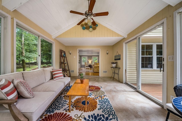 310 Opening Hill Rd, Madison, CT 06443 - sunroom featuring wood ceiling, lofted ceiling, and wood walls
