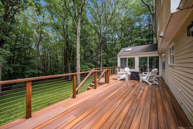 310 Opening Hill Rd, Madison, CT 06443 - deck with a yard and a fire pit