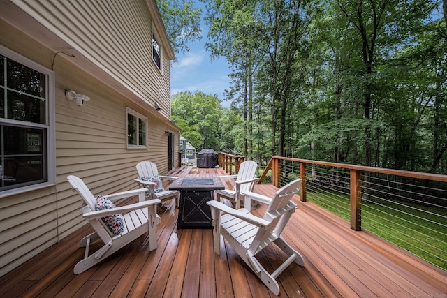 310 Opening Hill Rd, Madison, CT 06443 - deck featuring an outdoor fire pit