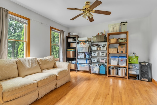 4 Overlook Dr, North Branford, CT 06471 - living area featuring ceiling fan and wood finished floors
