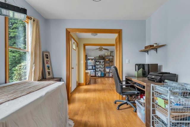 4 Overlook Dr, North Branford, CT 06471 - home office with light wood-style floors and ceiling fan