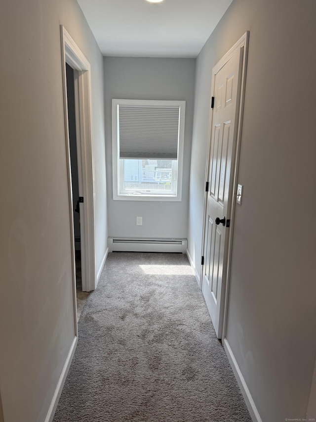 20 Greystone St, Windham, CT 06226 - hall with baseboard heating and carpet flooring