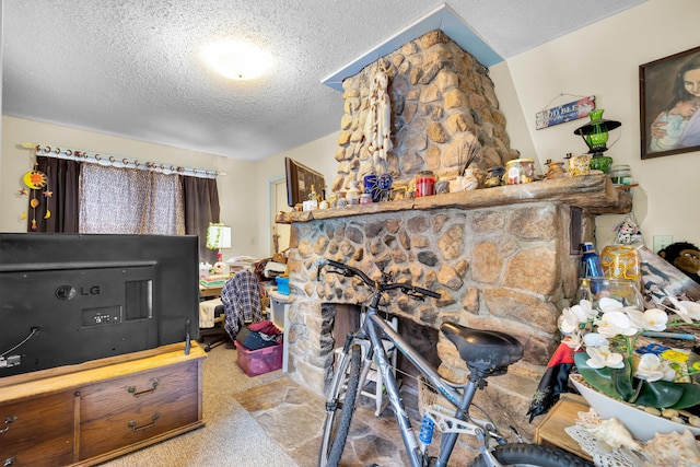 678 Colonel Ledyard Hwy, Ledyard, CT 06339 - living room with a textured ceiling and carpet floors