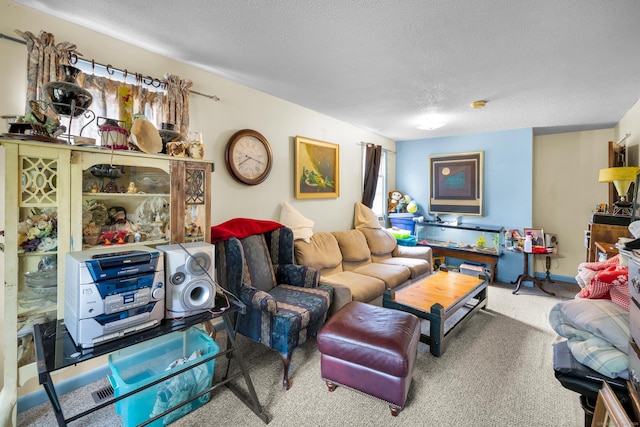 678 Colonel Ledyard Hwy, Ledyard, CT 06339 - living area featuring carpet flooring and a textured ceiling