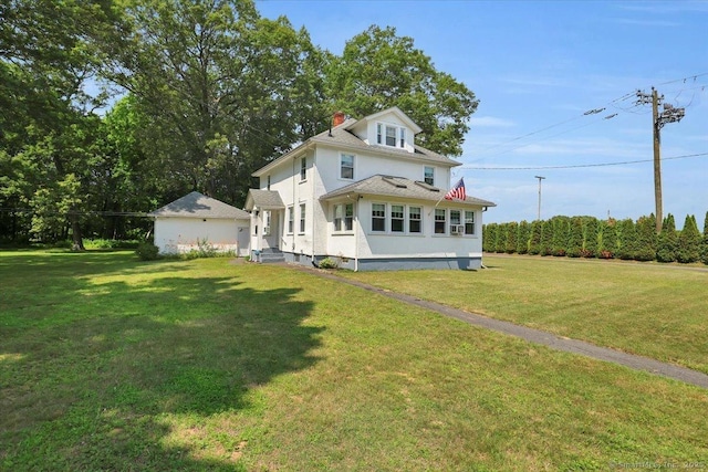 100 Adams Rd, Bloomfield, CT 06002 - traditional style home with a chimney and a front yard