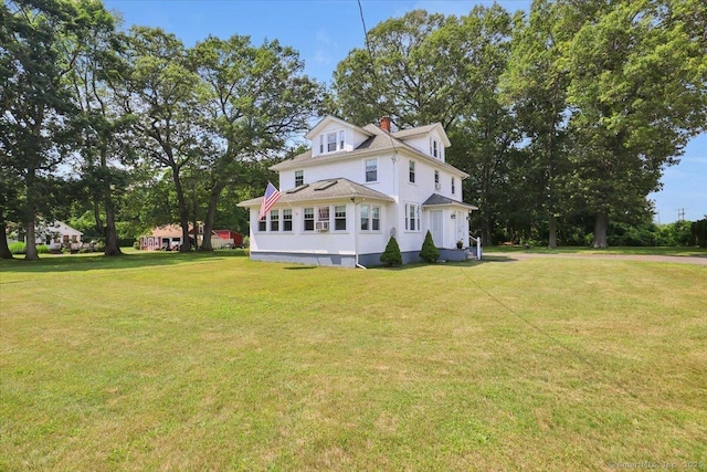 100 Adams Rd, Bloomfield, CT 06002 - view of side of property featuring a chimney and a yard