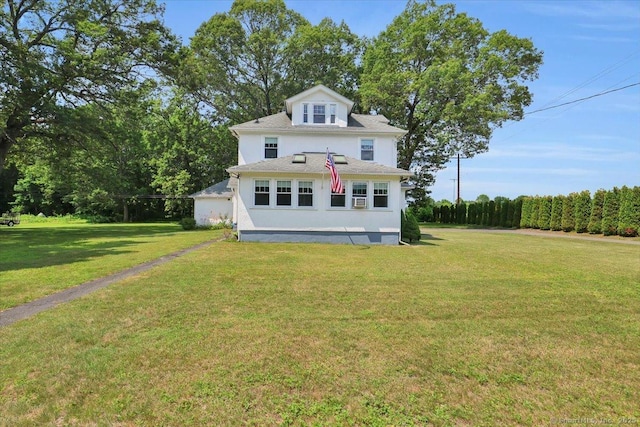 100 Adams Rd, Bloomfield, CT 06002 - american foursquare style home featuring a front yard and stucco siding