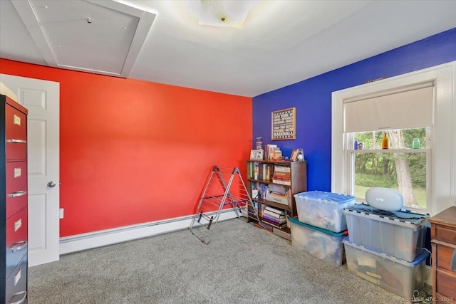 100 Adams Rd, Bloomfield, CT 06002 - misc room featuring baseboard heating and carpet floors
