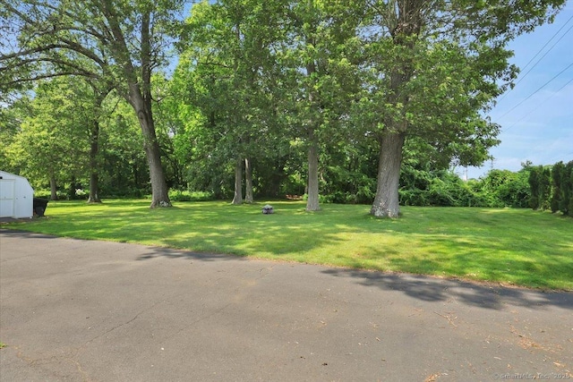 100 Adams Rd, Bloomfield, CT 06002 - view of grassy yard featuring a storage shed