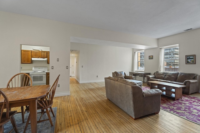 196 Crown St Unit 3J, New Haven, CT 06510 - living area featuring light wood-style flooring and baseboards