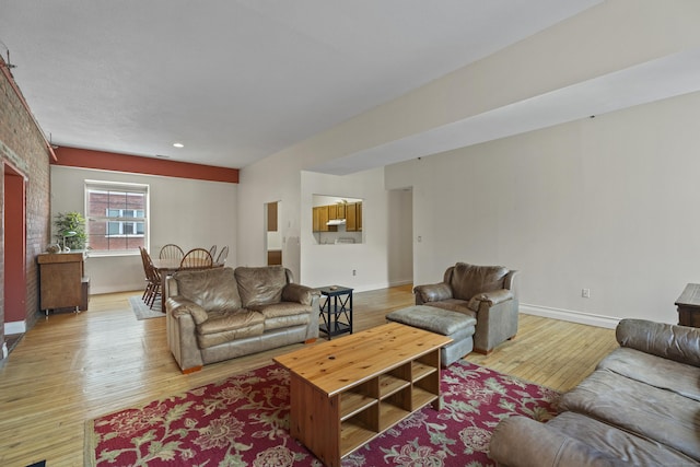 196 Crown St Unit 3J, New Haven, CT 06510 - living area with light wood-style flooring and recessed lighting