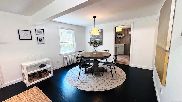 671 Fairview Ave, Bridgeport, CT 06606 - dining area with radiator and dark wood-type flooring