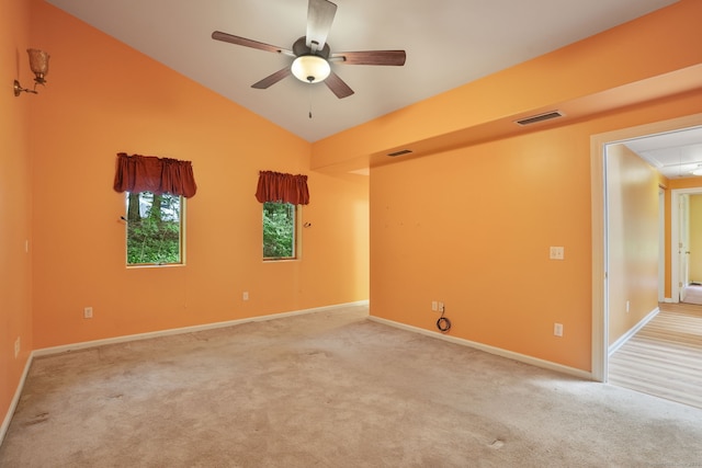224 Fan Hill Rd, Monroe, CT 06468 - empty room with attic access, a ceiling fan, carpet floors, and lofted ceiling