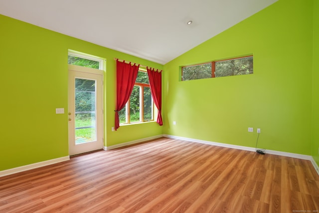 224 Fan Hill Rd, Monroe, CT 06468 - unfurnished room with lofted ceiling and wood finished floors