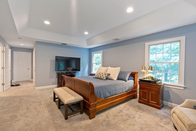 80 Jeremiahs Way, Glastonbury, CT 06073 - bedroom featuring light carpet, a raised ceiling, and recessed lighting