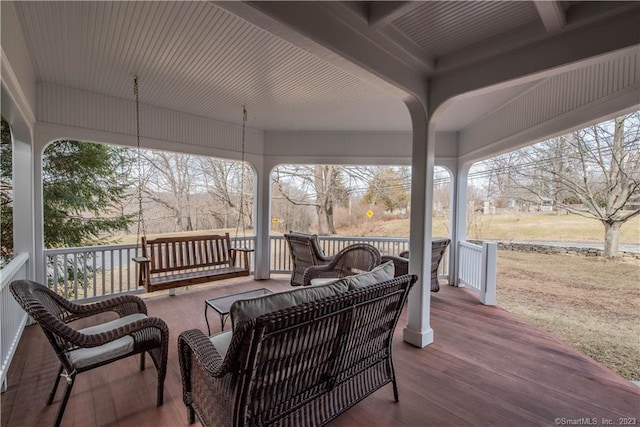 75 Green Hill Rd, Washington, CT 06793 - wooden terrace with an outdoor hangout area