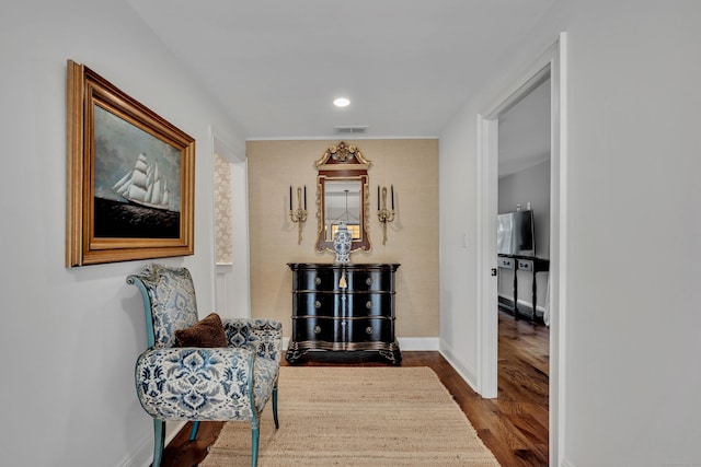 75 Green Hill Rd, Washington, CT 06793 - corridor with dark wood finished floors and baseboards