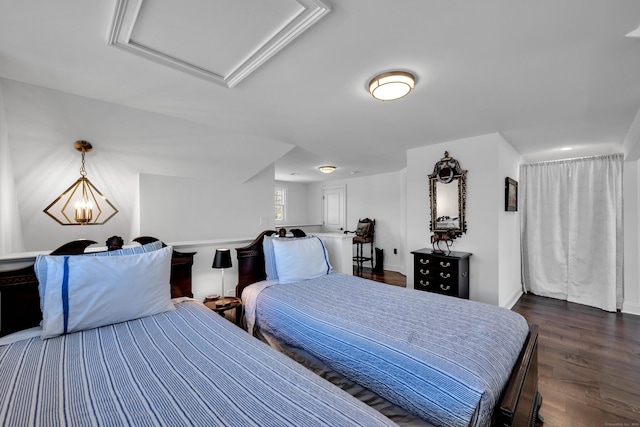 75 Green Hill Rd, Washington, CT 06793 - bedroom with attic access and dark wood-style floors