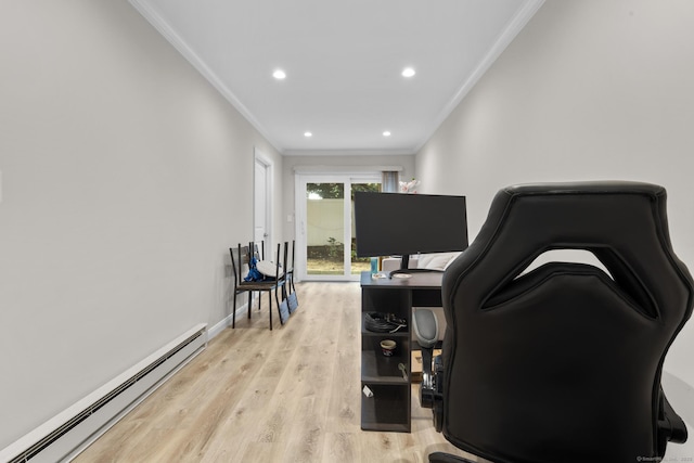 3 Radio Pl Unit 3, Stamford, CT 06906 - office with baseboard heating, ornamental molding, wood finished floors, and recessed lighting
