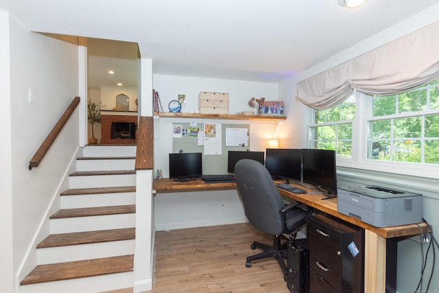 34 Taft St, Killingly, CT 06239 - office area featuring wood finished floors and built in study area