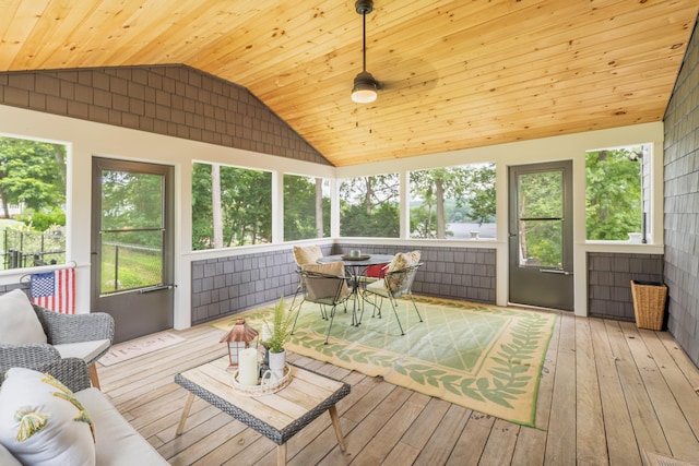 56 Wildwood Rd, East Haddam, CT 06423 - sunroom / solarium with vaulted ceiling, outdoor dining space, and plenty of natural light