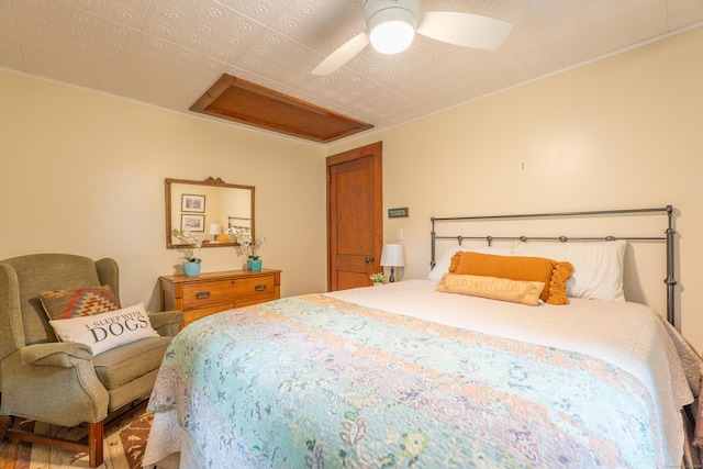 56 Wildwood Rd, East Haddam, CT 06423 - bedroom with attic access and a ceiling fan
