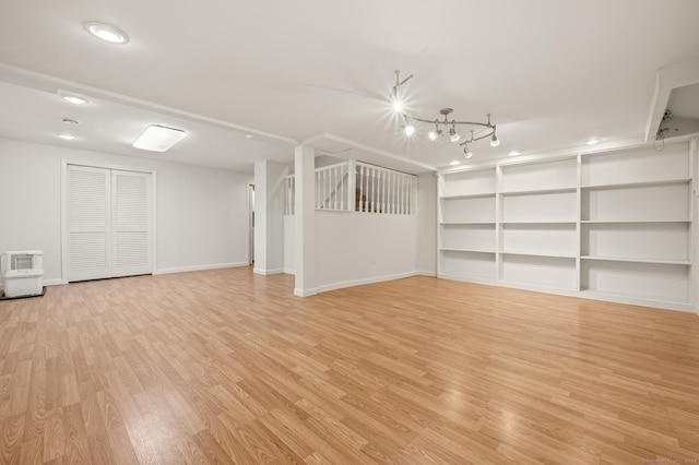 11 Danforth Ln Unit 11, Rocky Hill, CT 06067 - below grade area with light wood-type flooring, built in features, and recessed lighting