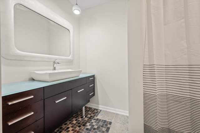 11 Danforth Ln Unit 11, Rocky Hill, CT 06067 - full bathroom with vanity, curtained shower, and tile patterned floors