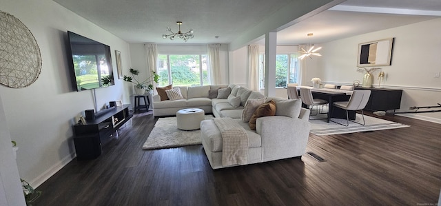 187 Two Rod Hwy, Wethersfield, CT 06109 - living area featuring a chandelier and wood finished floors