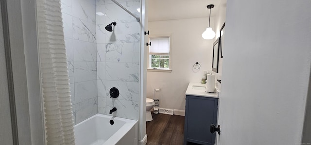 187 Two Rod Hwy, Wethersfield, CT 06109 - full bath with vanity, wood finished floors, and shower / bathtub combination