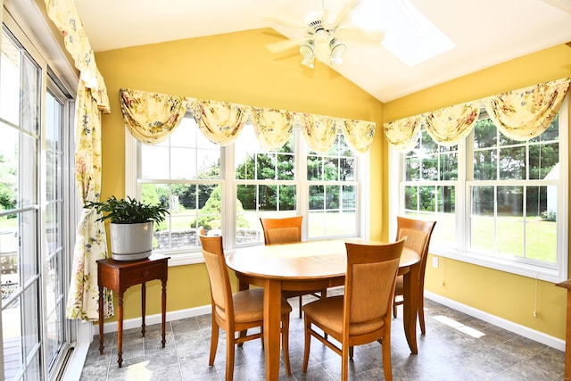 32 Sable Dr, Ledyard, CT 06339 - sunroom featuring lofted ceiling and a skylight