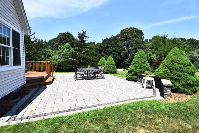 32 Sable Dr, Ledyard, CT 06339 - view of patio featuring a wooden deck and outdoor dining area