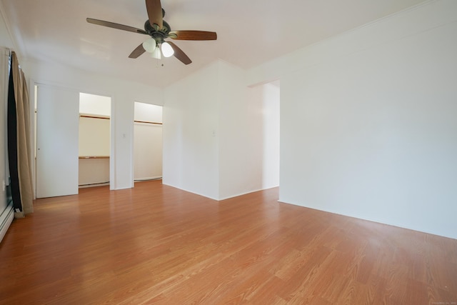 72 Harral Ave, Bridgeport, CT 06604 - empty room with ceiling fan and light wood-style flooring