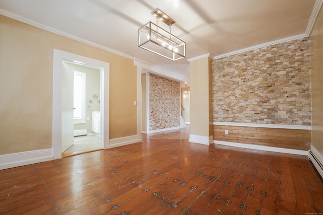 72 Harral Ave, Bridgeport, CT 06604 - empty room featuring ornamental molding and hardwood / wood-style floors