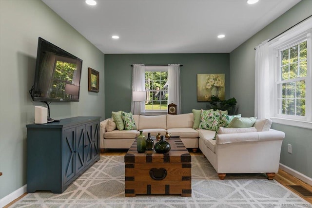 330 Foxwood Rd, Guilford, CT 06437 - living area with recessed lighting and light wood-type flooring