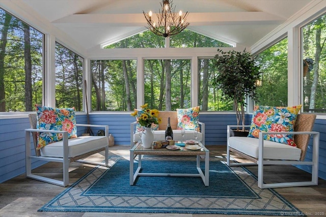 330 Foxwood Rd, Guilford, CT 06437 - sunroom featuring a chandelier