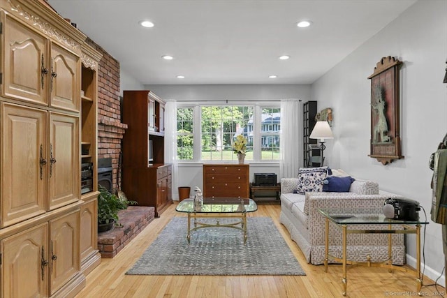 330 Foxwood Rd, Guilford, CT 06437 - living room featuring light wood-style flooring and recessed lighting