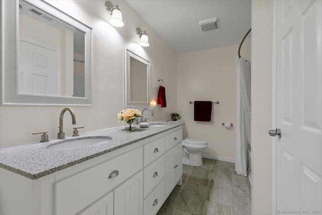 330 Foxwood Rd, Guilford, CT 06437 - full bathroom featuring double vanity and curtained shower