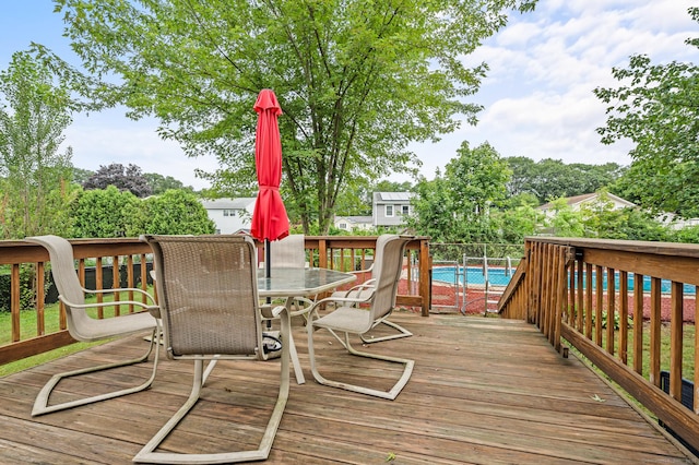 66 Claire St, Bristol, CT 06010 - wooden terrace with outdoor dining area
