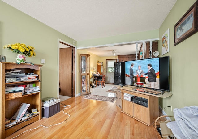 66 Claire St, Bristol, CT 06010 - living room featuring light wood-style flooring and a textured ceiling