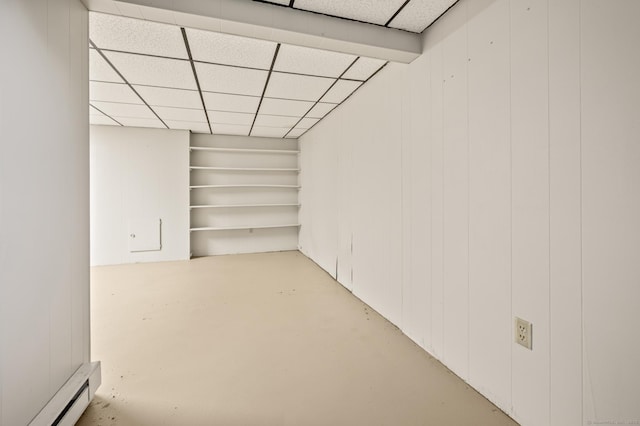 66 Claire St, Bristol, CT 06010 - finished below grade area with baseboard heating and a drop ceiling