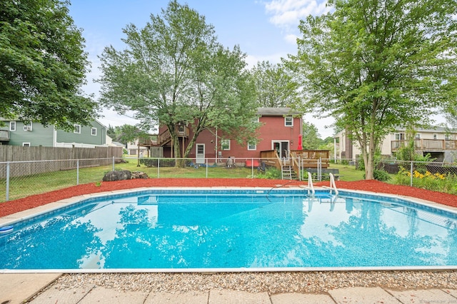 66 Claire St, Bristol, CT 06010 - view of swimming pool featuring a fenced backyard and a deck