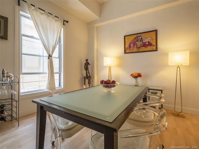 124 Court St Unit 8, New Haven, CT 06511 - dining area with baseboards and light wood-style floors