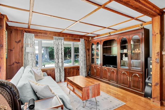 191 Farrell Rd, Waterbury, CT 06706 - living room with wooden walls and light wood-style floors