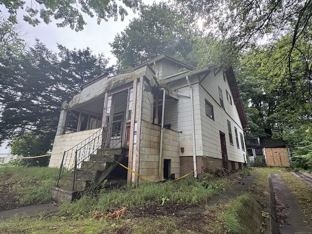 607 Broadview Ter, Hartford, CT 06106 - view of home's exterior with stairs